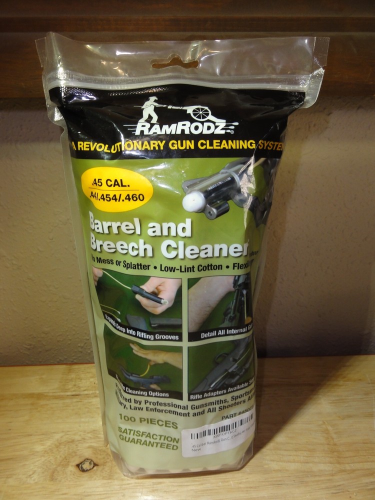 RAMRODZ 100pcs Barrel & Breech Cleaners for .45 .44 .454 .460 Caliber Guns #45075
