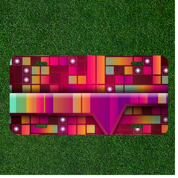 Custom Personalized Car License Plate Featuring Vibrant Abstract Background Colors for a Unique Touch