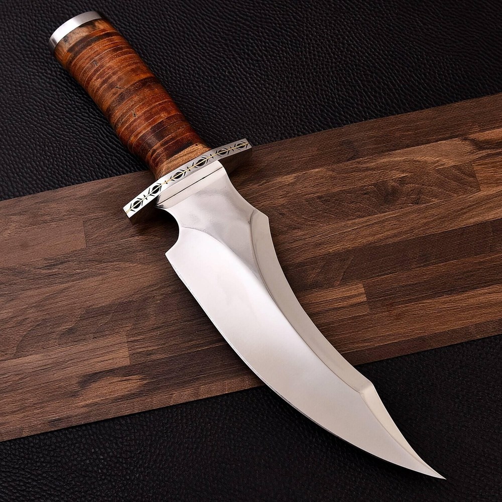 Custom D2 Steel Tactical Bowie Hunting Camping Knife Handmade