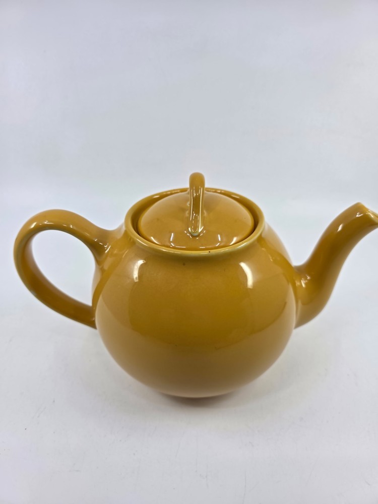 Vintage Lipton Yellow Ceramic Teapot by Hall 70's-80's MCM Kitchenware