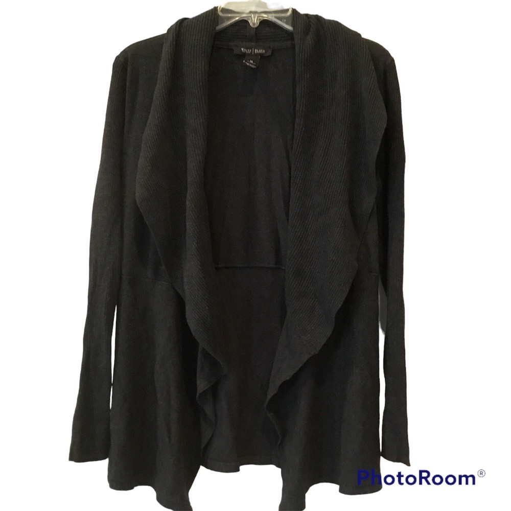 WHBM White House Black Market Grey Waterfall Cardigan Sweater Women’s Medium