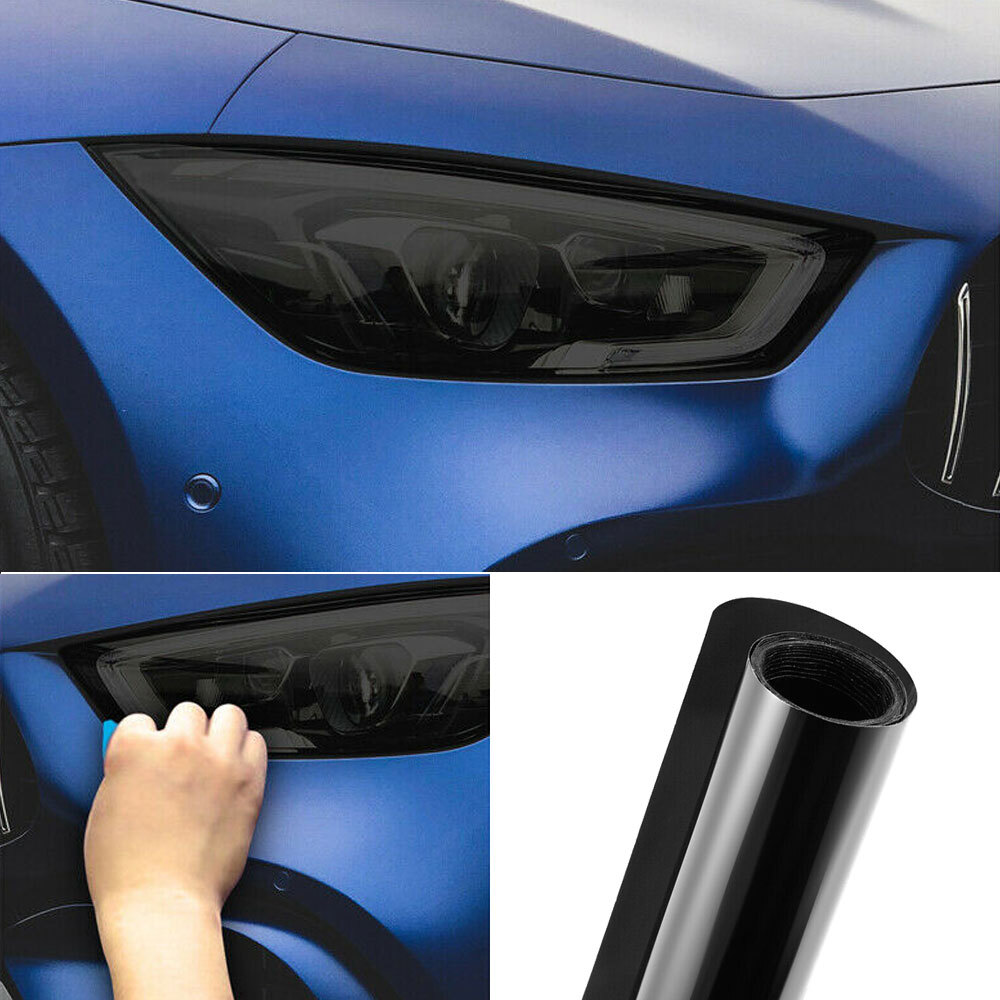 Black Matte Car Headlight & Tail Light Wrap Film Sticker