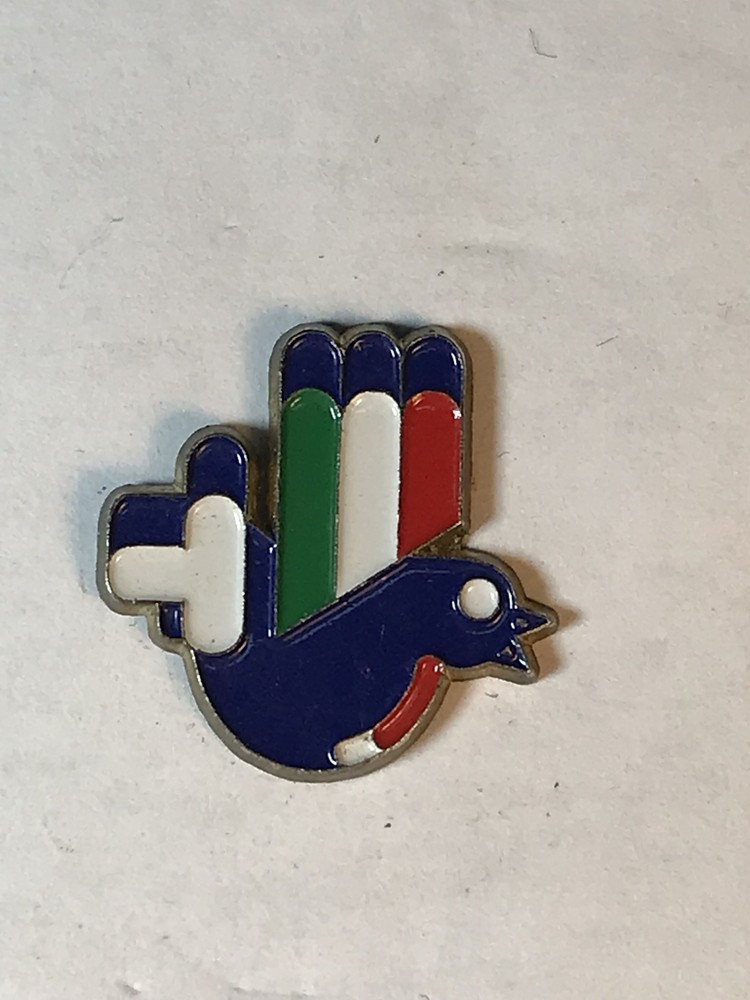 Italy Flag Pin with Blue Bird Logo  