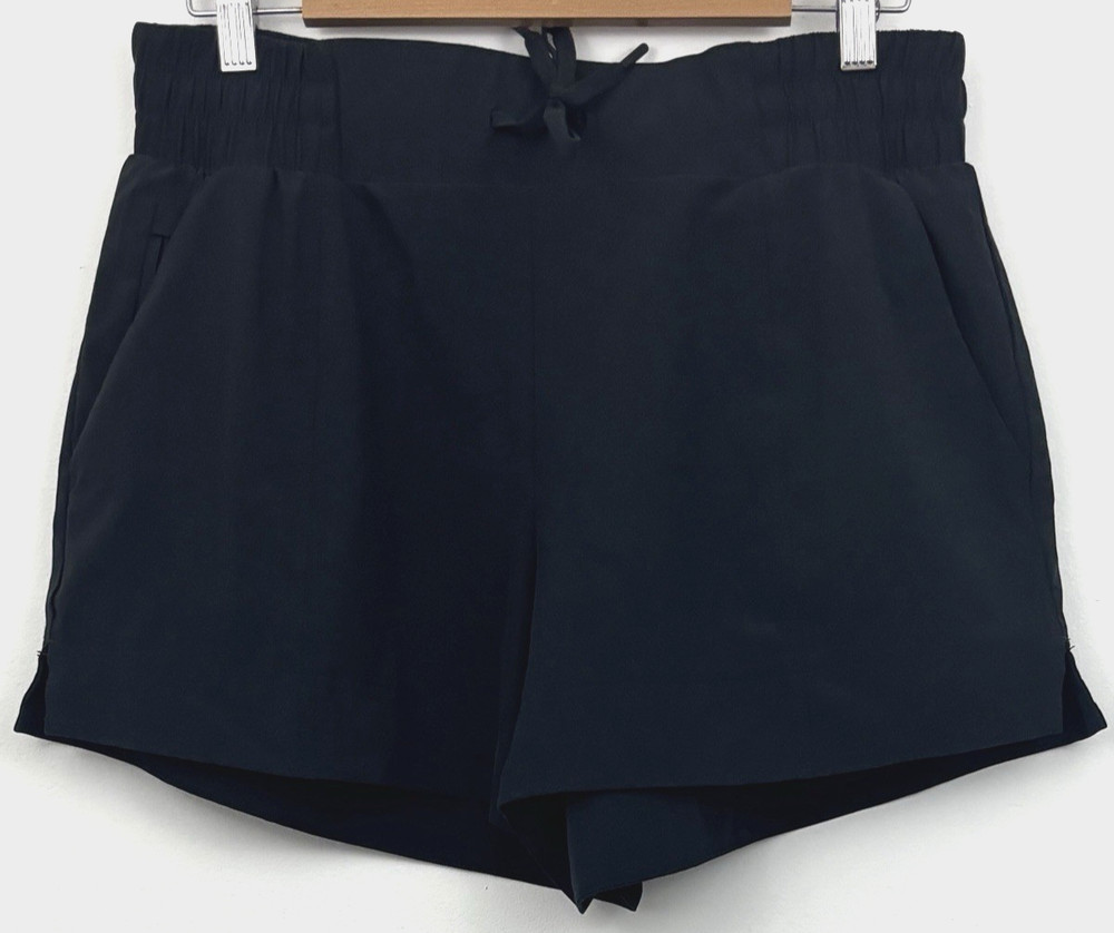 All In Motion Womens Black Athletic Shorts M Elastic Waist Drawstring Pockets