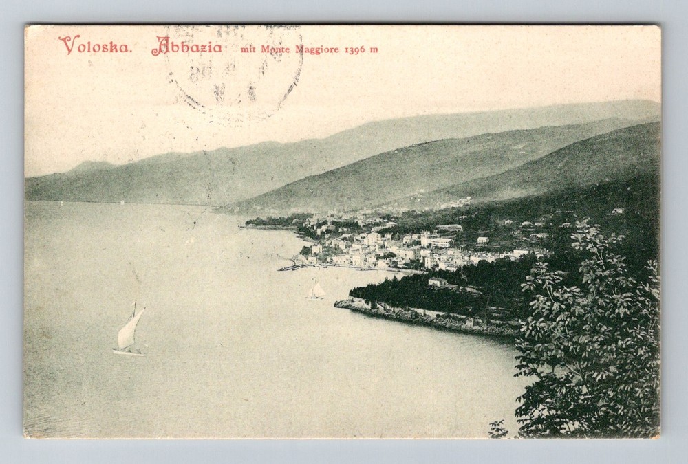 Croatia- Voloska Abbazia Mount Maggiore Souvenir Old Post View Vintage Postcard