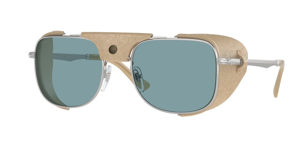 PERSOL PO1013SZ 1155P1 Silver Green Polarized 55mm Men's Sunglasses