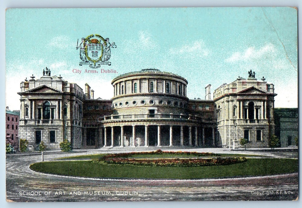 Dublin Ireland Postcard School of Art and Museum c1910 Antique Unposted