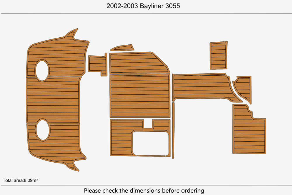 2002 Bayliner 3055 Swim Platform Cockpit EVA Pad Foam Teak Deck Flooring Mat