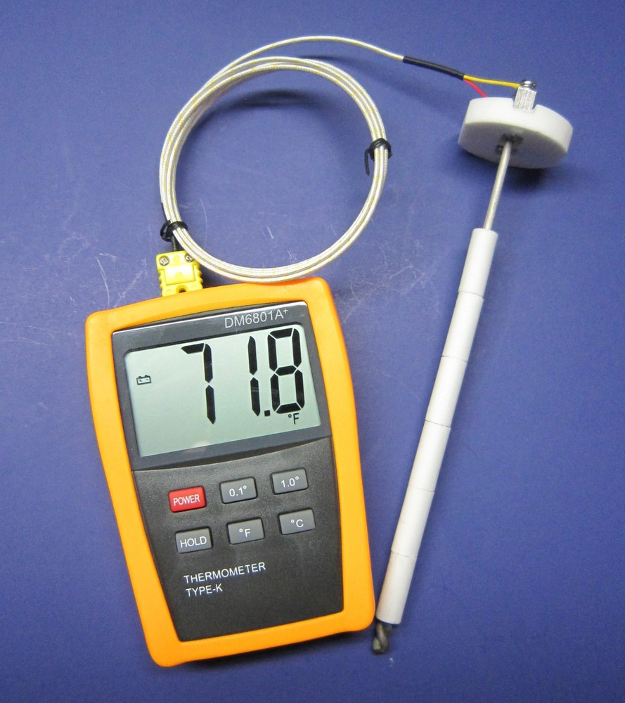 Digital K-Type Thermometer with High Temperature Ceramic Probe Furnace Kiln CR-7