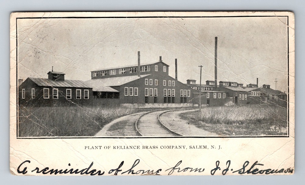 Salem NJ-New Jersey, Plant Of Reliance Brass Company Vintage c1906 Postcard