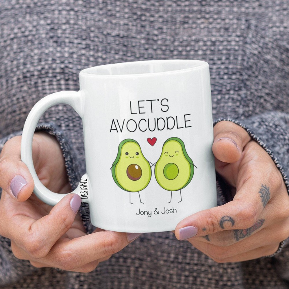 Let's Avocuddle Personalized Mug Gift For Couples Gift For Girlfriend Gift For
