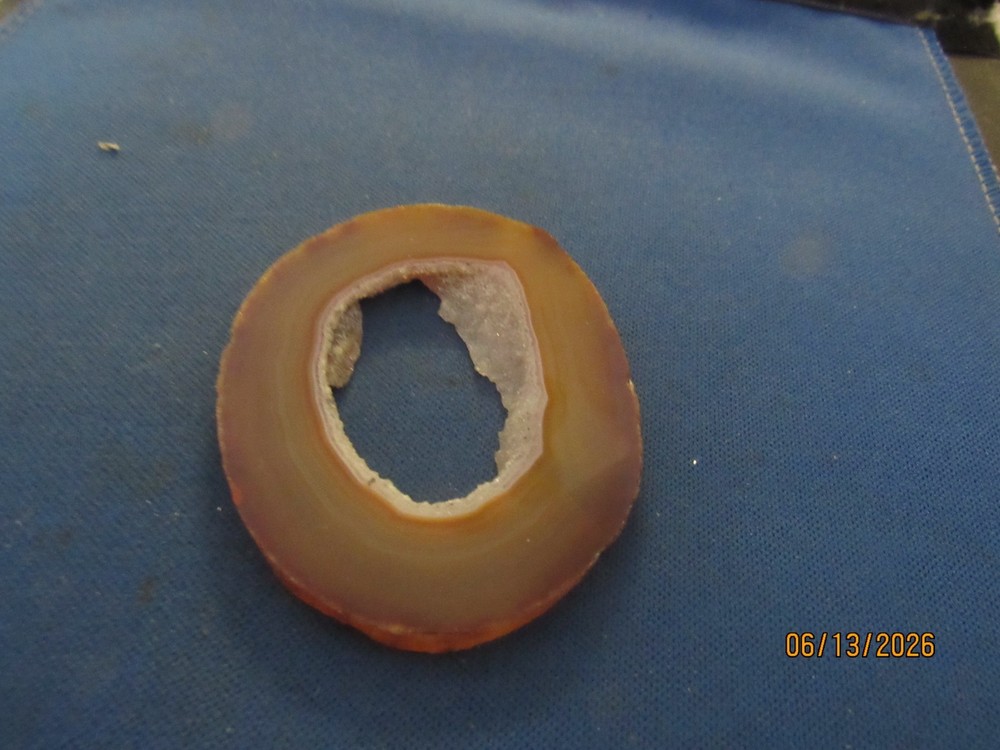 Vintage Agate With Crystals Polished Geode Pendant