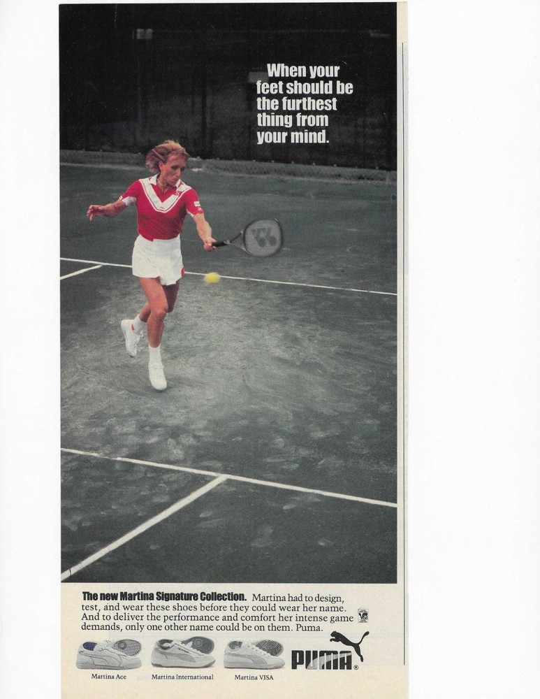 Tennis Martina Navratilova  Puma  Original Print Ad