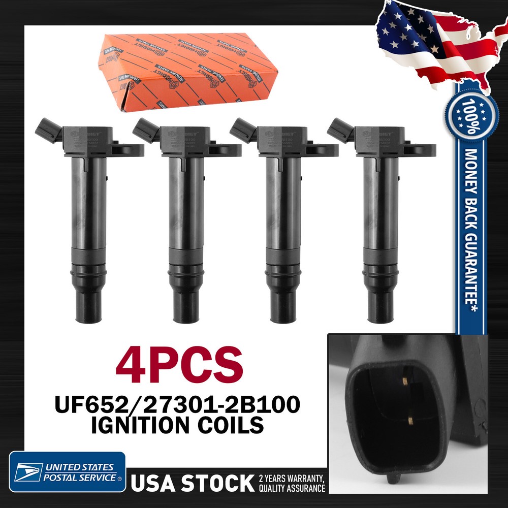 High Performance Ignition Coils UF652/27301-2B100 for Kia Rio Soul 2012-2019 Set of 4