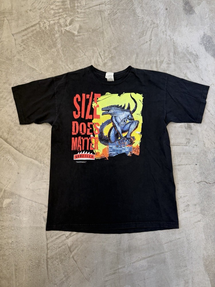 Vintage 1990s Godzilla Size Does Matter Movie T Shirt Vintage Japan Toho 1998 XL