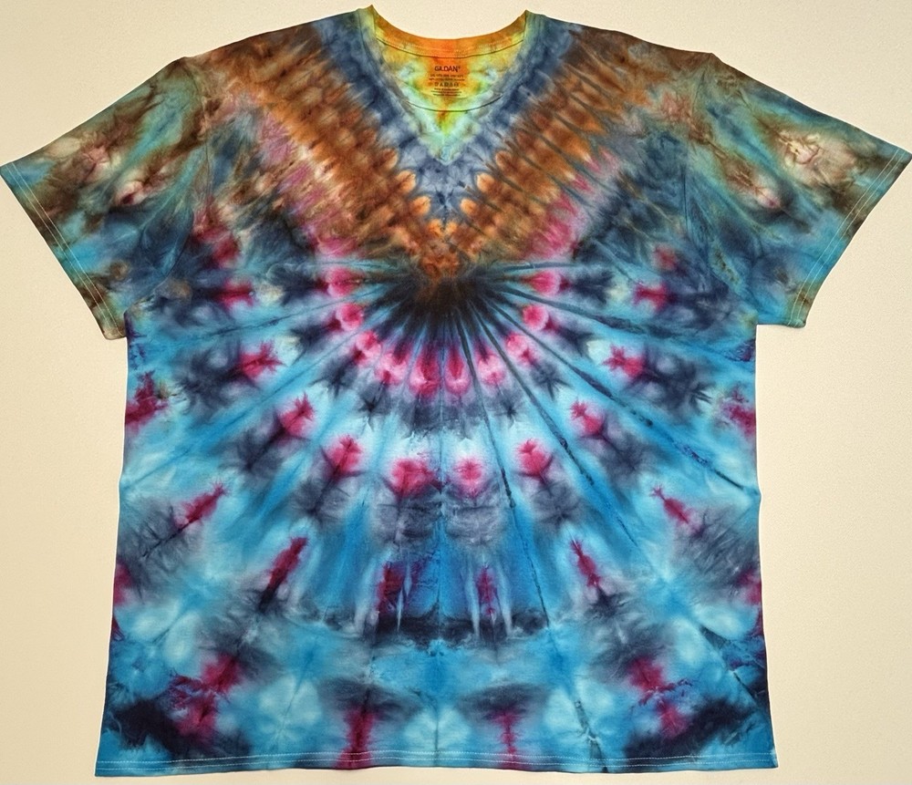 Handmade Ice Tie Dye Adult T-Shirt Unisex Size 2XL Multicolored Gildan Tee NEW