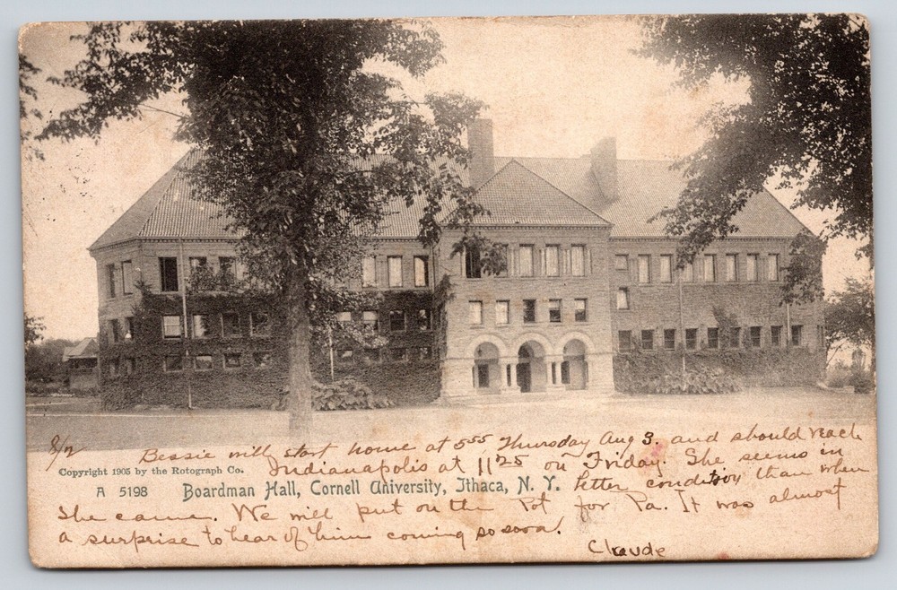 Ithaca New York~Cornell University~Boardman Hall Bldg~Ivy~Romanesque~1905 PC