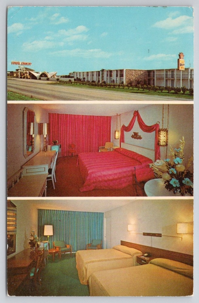 Vintage Cross Country Inn Austin Texas Postcard 1970 Chrome Motel Rooms