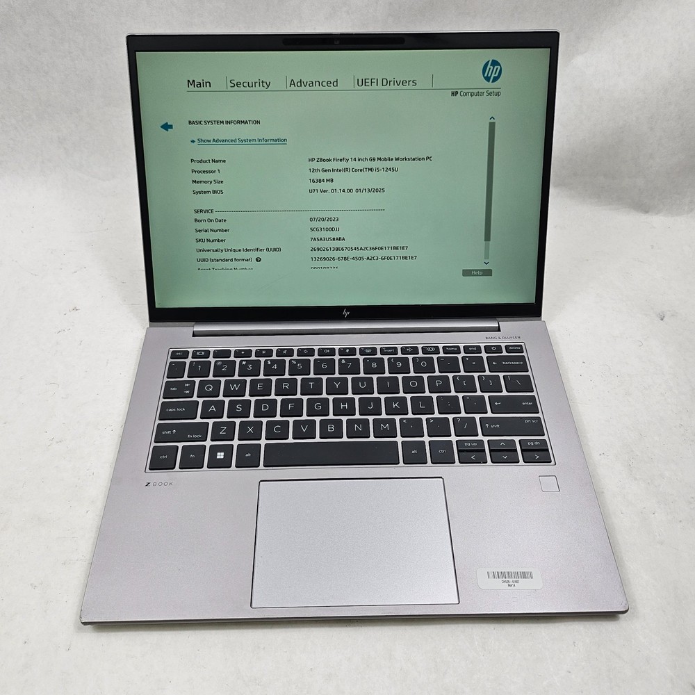 HP ZBook Firefly 14 G9 Intel Core i5-1245U 16GB RAM 512GB SSD