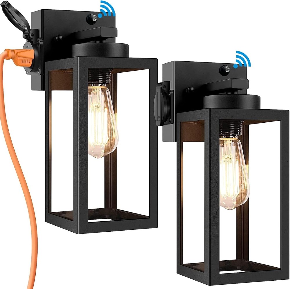 2-Pack Dusk to Dawn Outdoor Light Fixtures,Outdoor Wall Lights Outlet-DTD