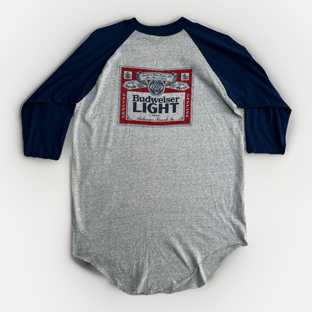 70s 80s VINTAGE Velva Sheen BUDWEISER BEER BASEBALL STYLE RAGLAN T-SHIRT MEN XL