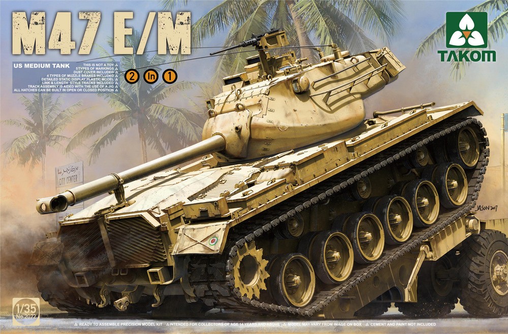 Takom 2072 1/35 U.S. M47E/M Medium Tank 2 in 1 (Plastic model)
