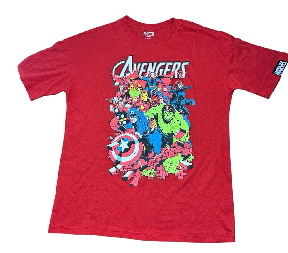 Marvel Avengers Boys Size L Red Graphic T Shirt