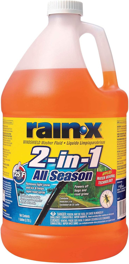 Rain-X 2 in 1 All Season (-25) Washer Fluid Net Wt 128 Fl Oz, 128 Fluid Ounce