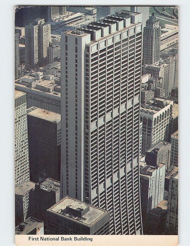 Postcard First National Bank Building Chicago Illinois USA