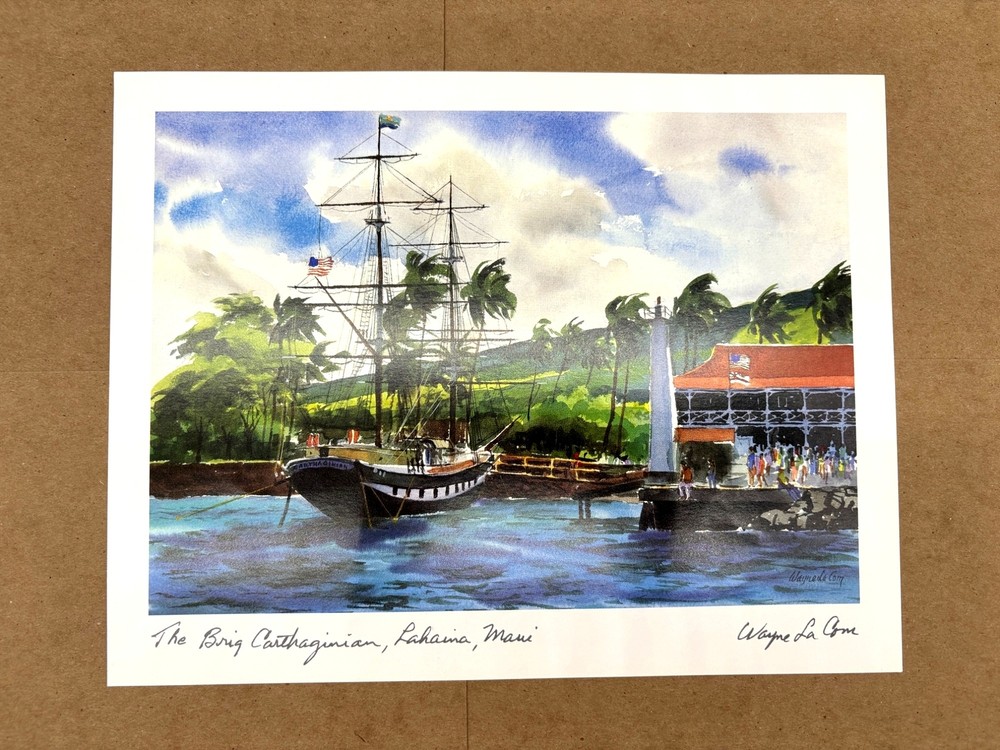 The Brig Carthaginian Lahaina Maui Print By Wayne La Com Nautical Art