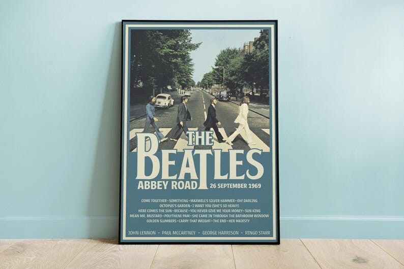 The Beatles Abbey Road 1969 Album Poster Digital Download Music Art Print