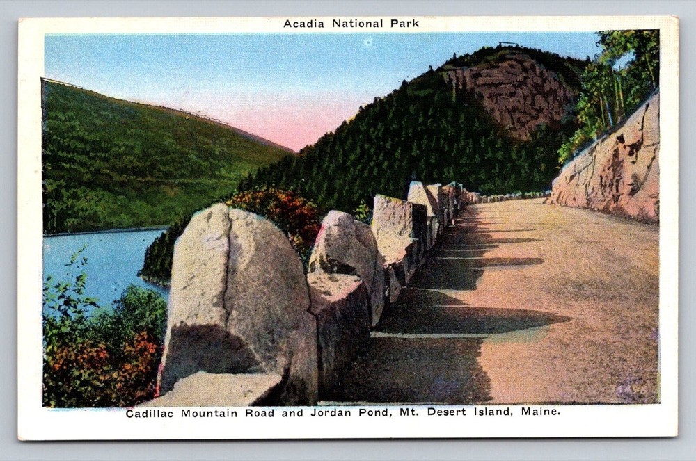 Acadia National Park, Cadillac Mountain Road, Mount Desert Island, ME Postcard-image