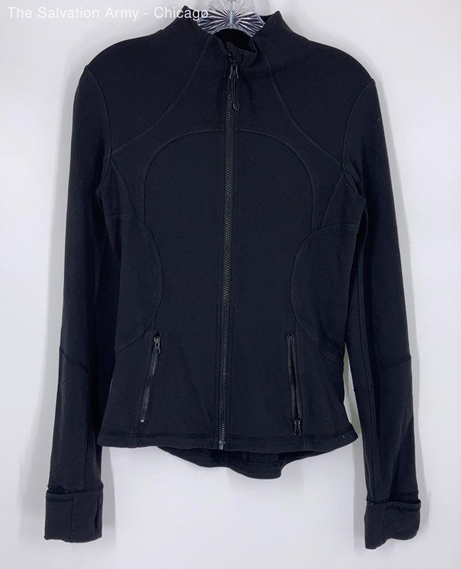 Lululemon Womens Black Long Sleeve Pockets Full-Zip Jacket Size Small