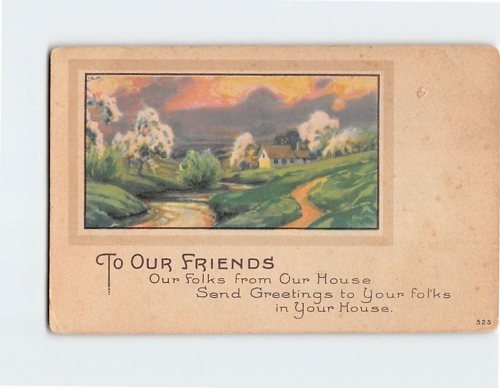 Postcard Rural Scene Art Print Greeting Card