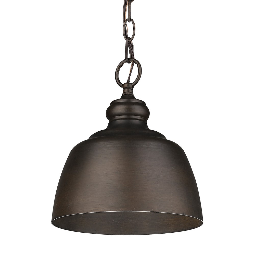 Golden Lighting 0316-M1L Holmes 9-Inch Bronze Mini Pendant