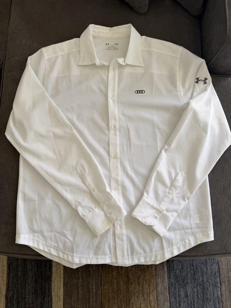 Under Armour Long Sleeve Button Down Audi Shirt - Lightweight Loose