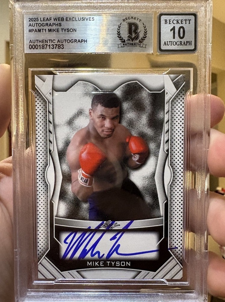 Mike Tyson Auto 2025 Leaf Web Exclusive Beckett 10 Autograph BAS Encased