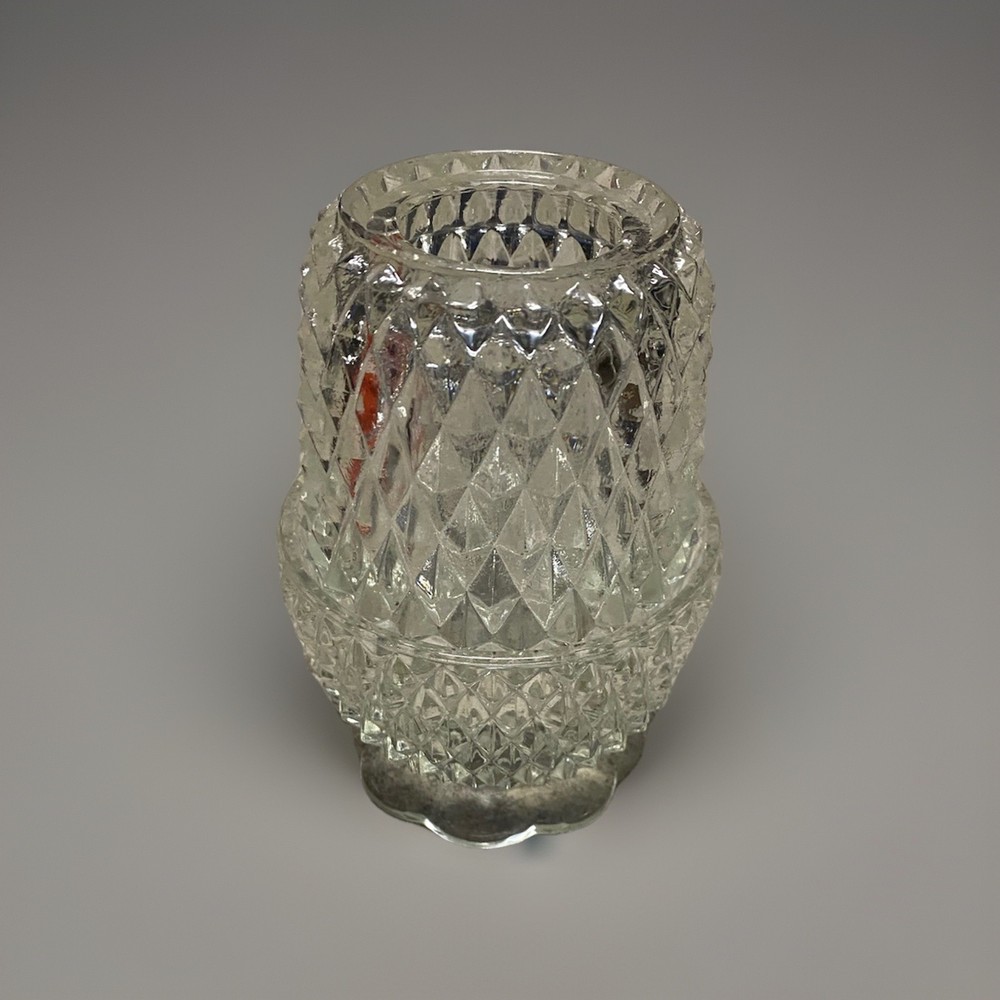 VTG Indiana Glass Company Diamond Point Fairy Light Lamp