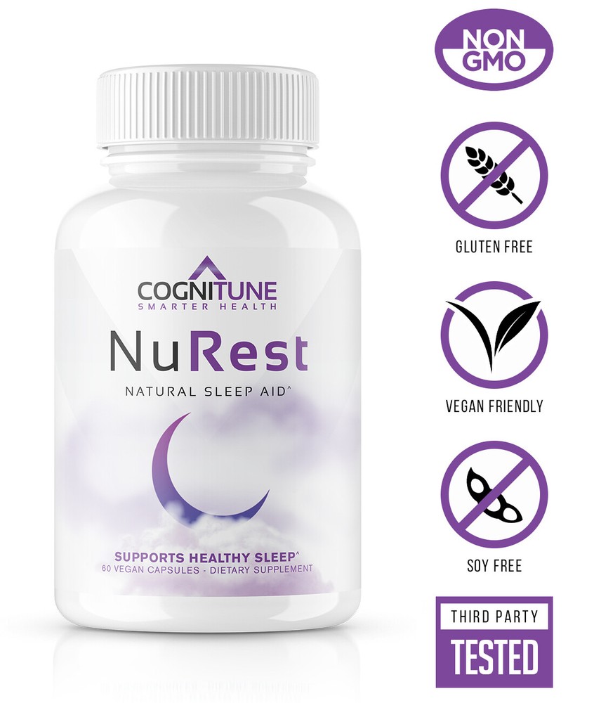 COGNITUNE NuRest - Natural Sleep Aid Supplement with Melatonin- Valerian Root- L