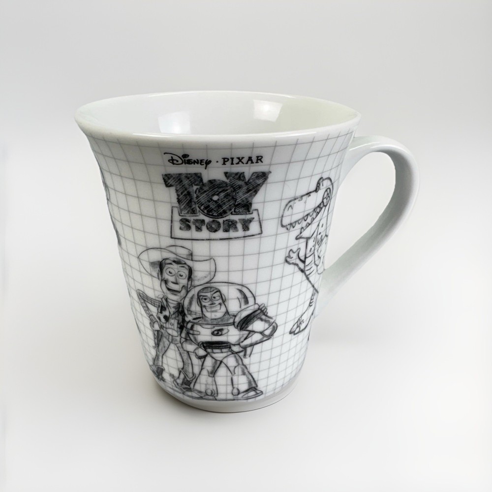Disney Pixar Toy Story Sketchbook Ceramic Mug Cup Woody Buzz Lightyear Rex Art