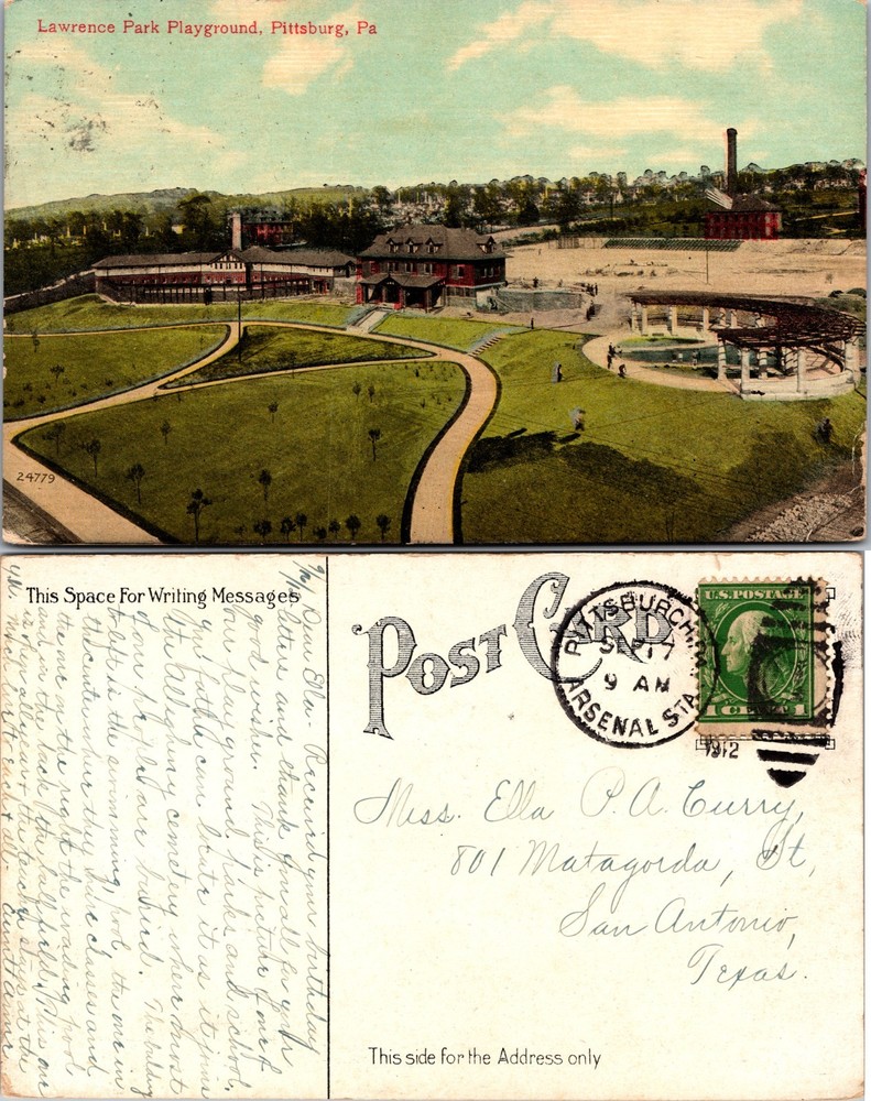 Lawrence Park Playground Pittsburg Pennsylvania Postcard