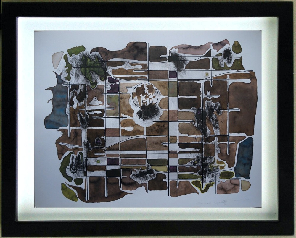 Abstract Art Signed DOMINIQUE GAUTIER 1977 Original Painting-image