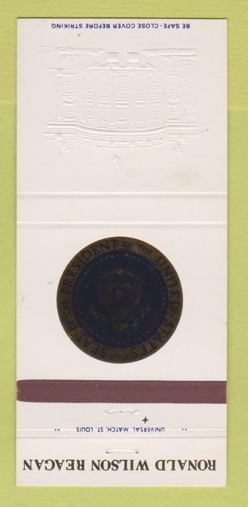 Matchbook Cover - Ronald Wilson Reagan President of the United States 30 Strike
