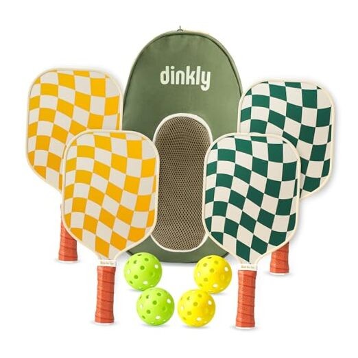 Pickleball Paddles Set of 2/4 - USAPA Approved Wave Check & Dark Green