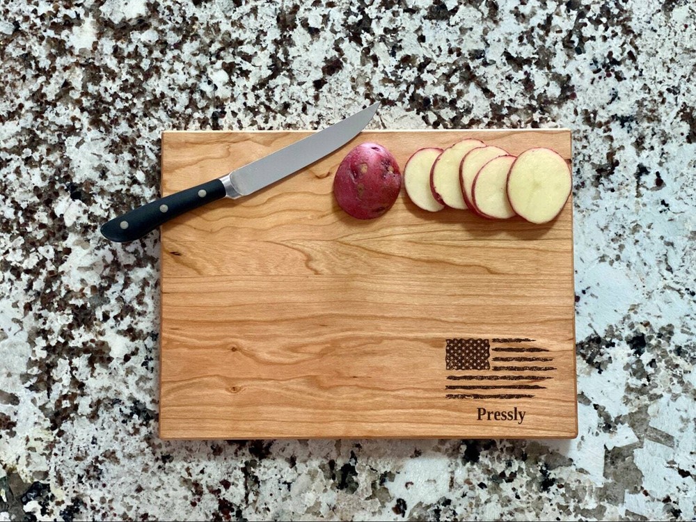 Flag American Military Cutting Board | Veteran Charcuterie Board | Custom