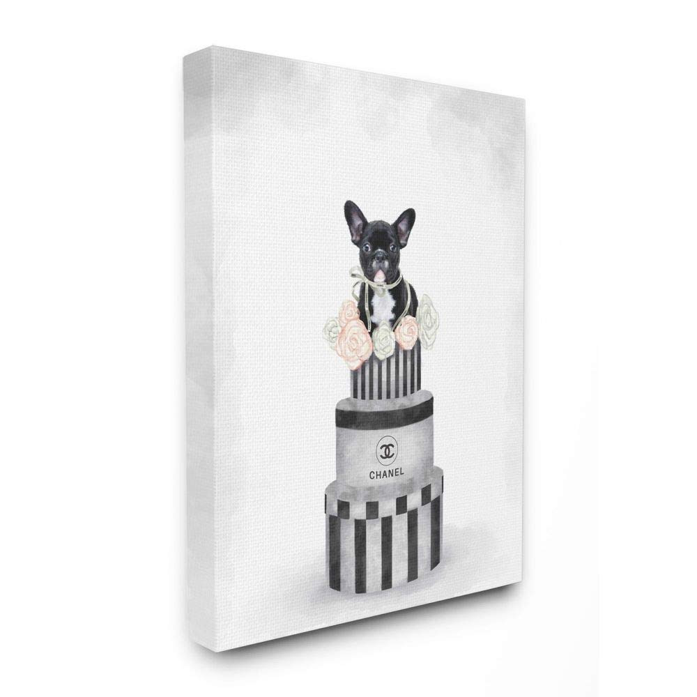Fashion Box Stack Dog Grey Pink Painting, Design by Artist Ziwei Li Wall Art,...