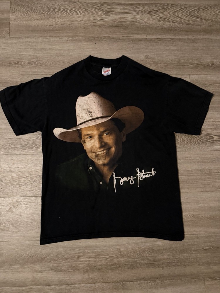 George Strait Black  1990s Concert  T-Shirt Size XL Vintage Country Music