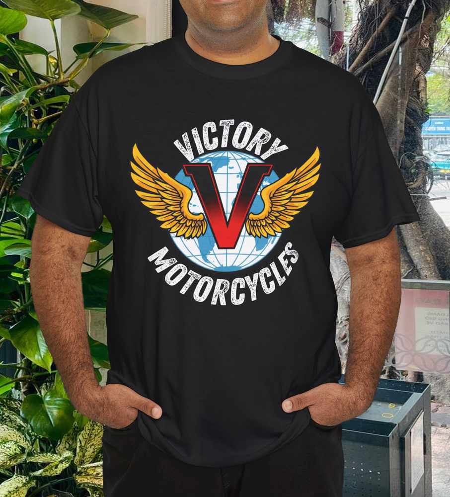 New Vic-Victory Motorcycle Logo Mens T-shirt American