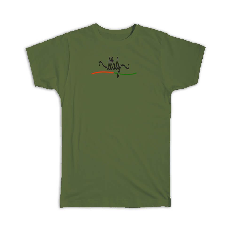 Italian Flag Minimalist Travel T-Shirt for Italy Lovers