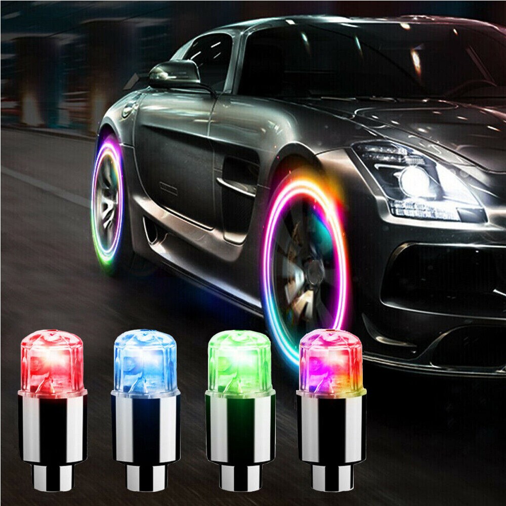 4pcs Car Wheel Tire Tyre Air Valve Stem LED Light Caps Covers Car Accessories